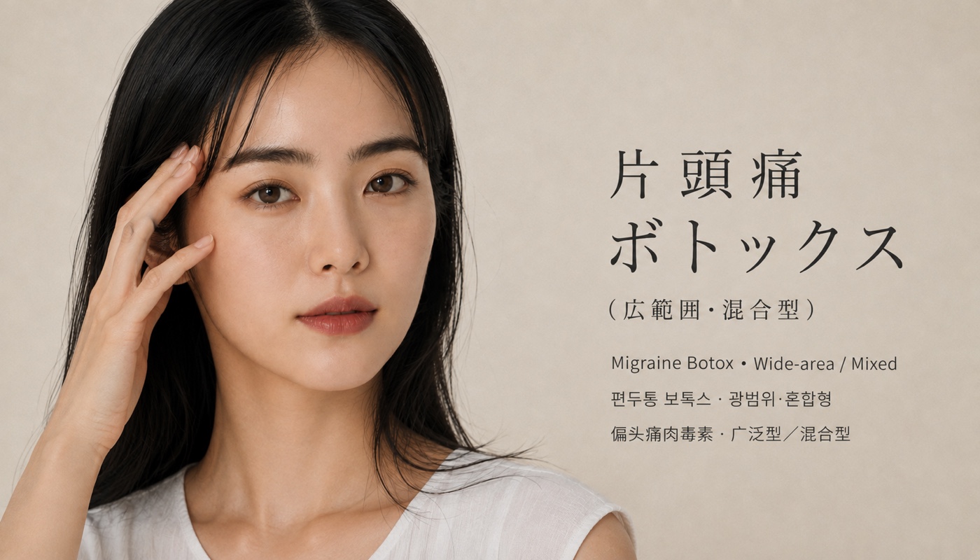 ビューティーオンクリニック銀座｜美容皮膚科・美容医療 :: 片頭痛ボトックス 広範囲・混合型