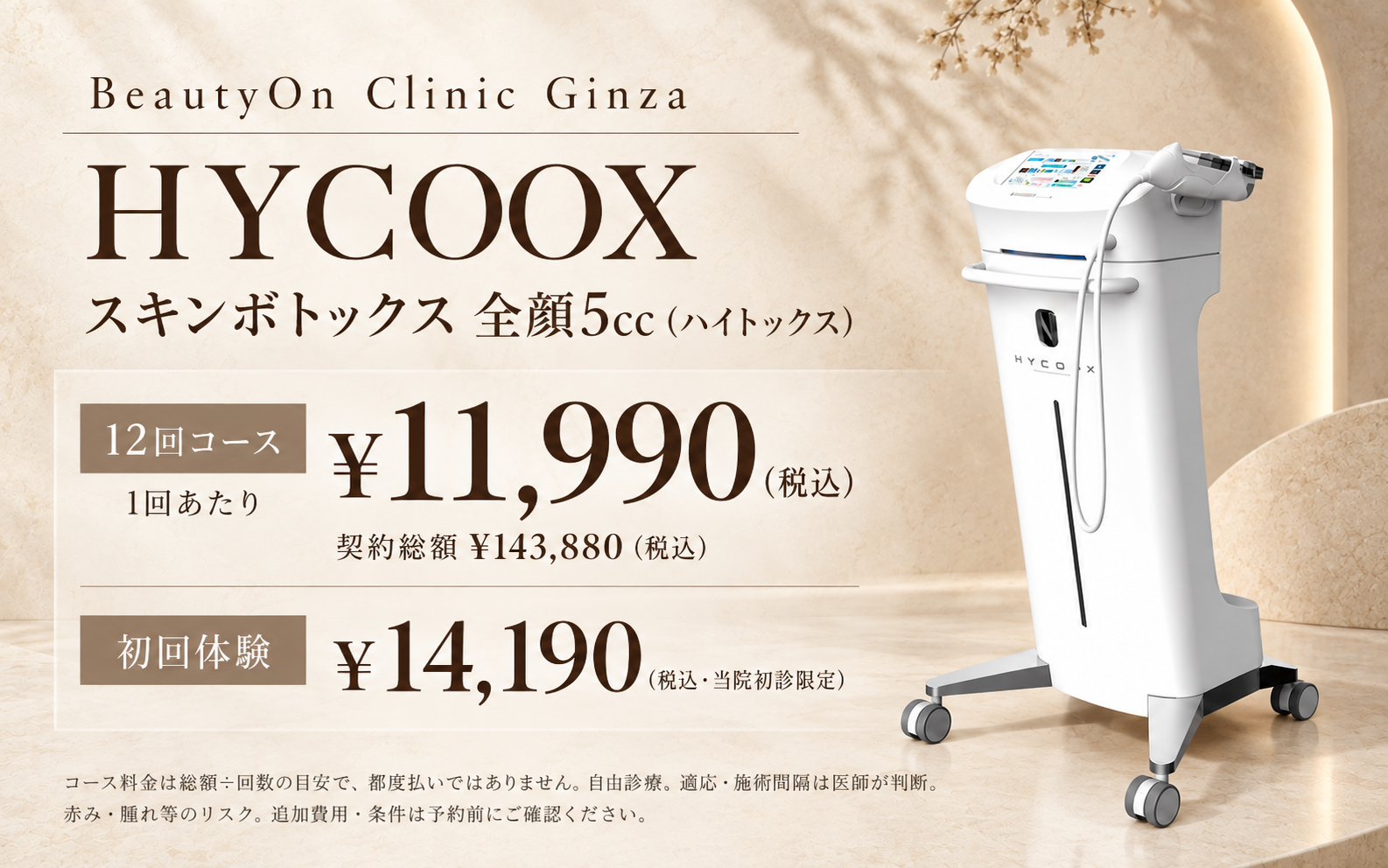 ビューティーオンクリニック銀座｜美容皮膚科・美容医療 :: HYCOOX